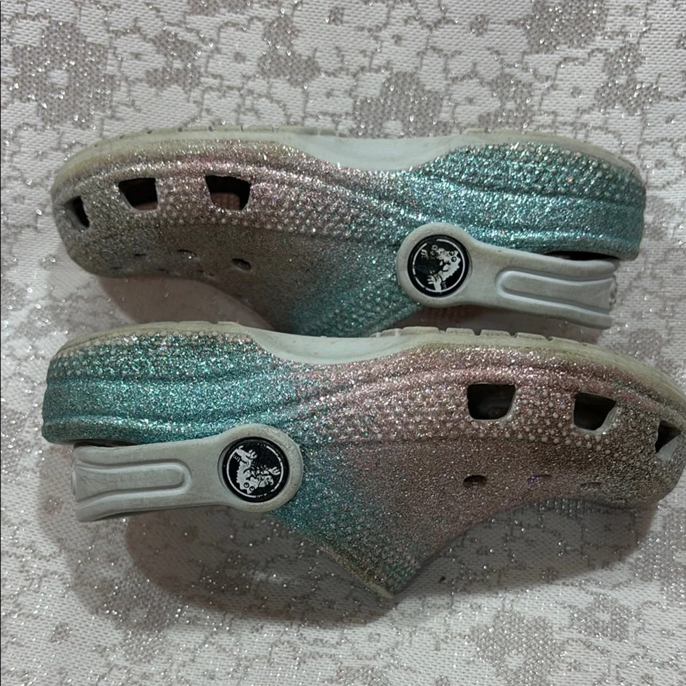 CROCS Silver and Brown Sandals with Metallic‎ Finish
